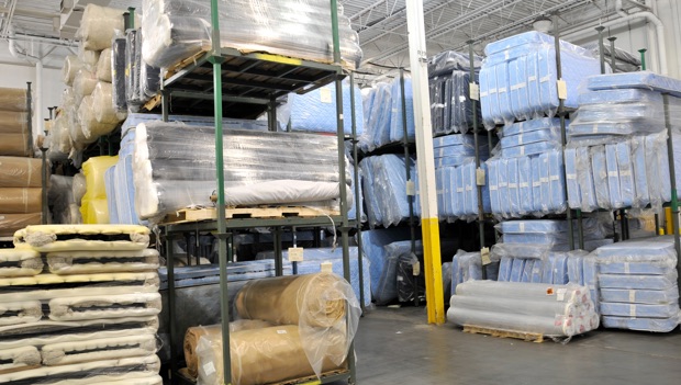 mattresses and their individual parts in stacks